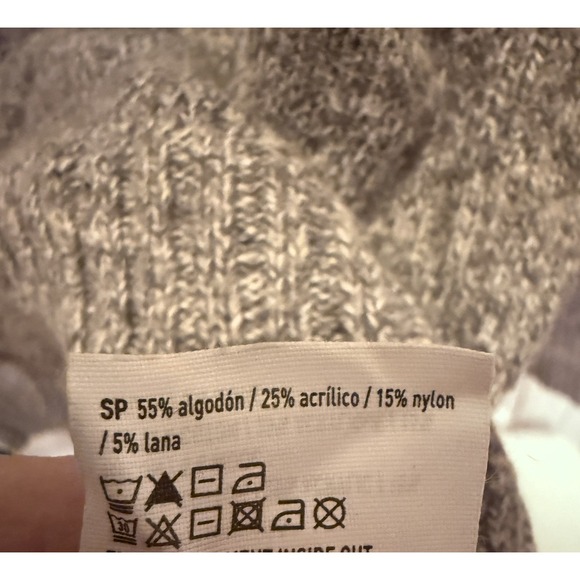 American Eagle Mens Sweater M  Gray Geometric Shawl Collar Button Pullover - Picture 4 of 8